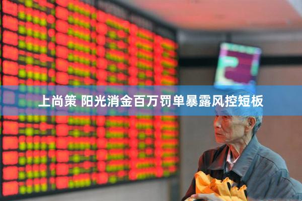 上尚策 阳光消金百万罚单暴露风控短板